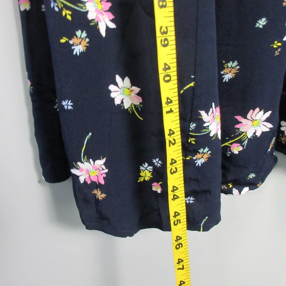 GAP Women's Navy Floral Print Button Front Midi Dress Size 12 - Picture 9 of 13